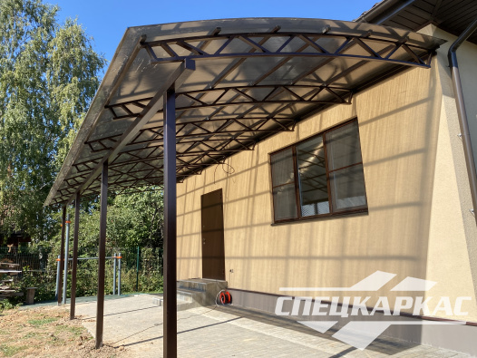 Навес из поликарбоната к дому для террасы №80 - фото 1760