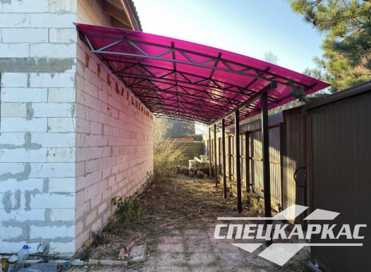 Навес из поликарбоната примыкающий к дому №79 - фото 1749
