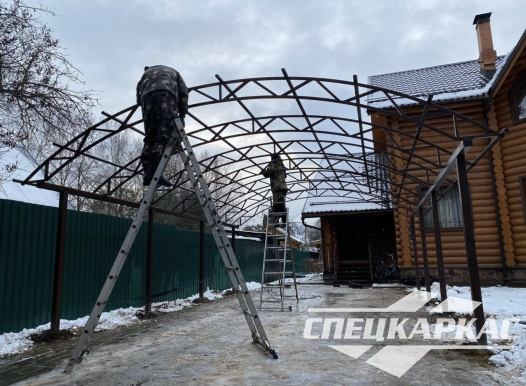 Металлический навес с поликарбонатом №61 - фото 1562