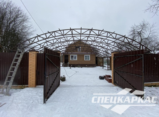 Большой, усиленный навес для автомобилей из поликарбоната №60 - фото 1553