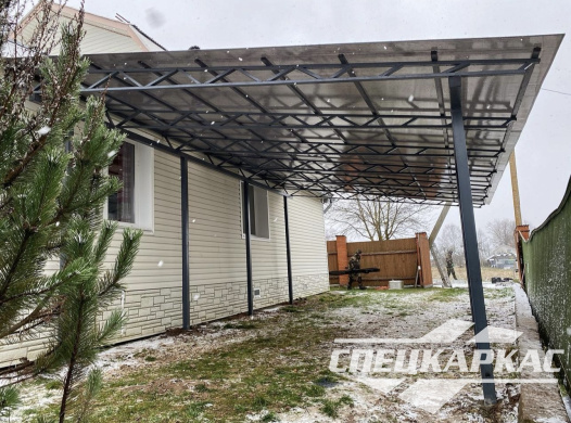 Навес для автомобиля примыкающий к дому №66 - фото 1617