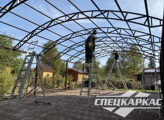 Навес на 4 машины из поликарбоната №87 - фото 1824