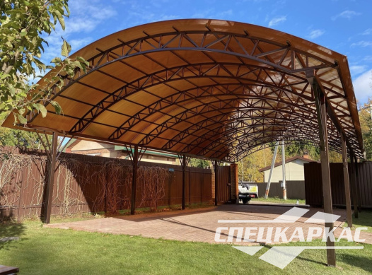 Навес из поликарбоната на 4 автомобиля №52 - фото 1478